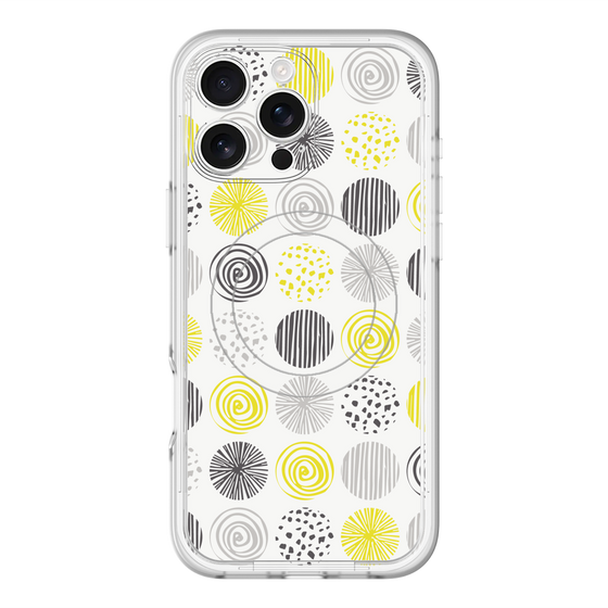 スリムプロテクションプレミアムケース with MagSafe［ Nordic Circle - Yellow ］