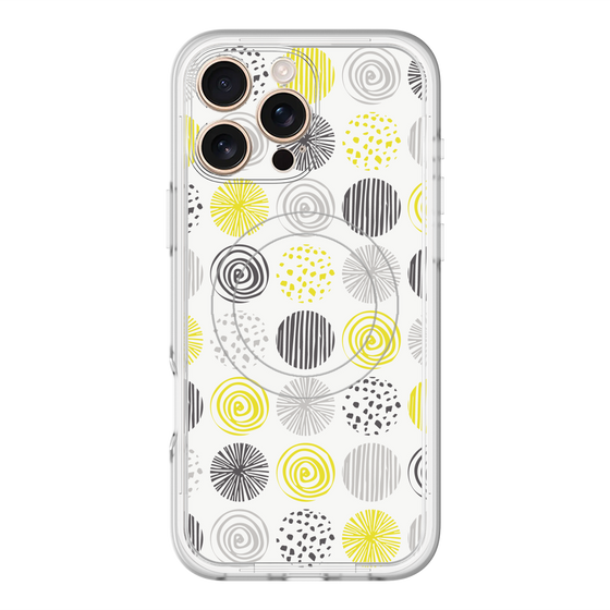 スリムプロテクションプレミアムケース with MagSafe［ Nordic Circle - Yellow ］