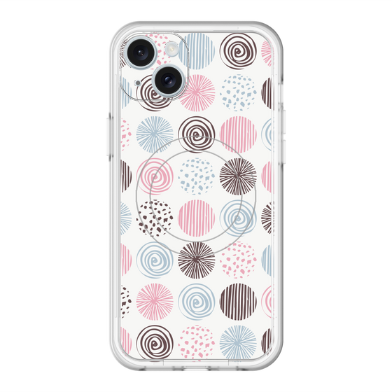 スリムプロテクションプレミアムケース with MagSafe［ Nordic Circle - Pink ］