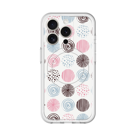 スリムプロテクションプレミアムケース with MagSafe［ Nordic Circle - Pink ］