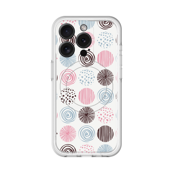 スリムプロテクションプレミアムケース with MagSafe［ Nordic Circle - Pink ］