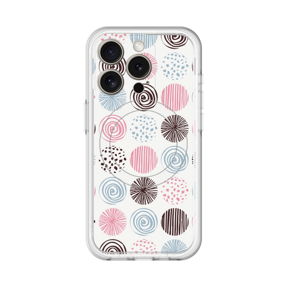 スリムプロテクションプレミアムケース with MagSafe［ Nordic Circle - Pink ］