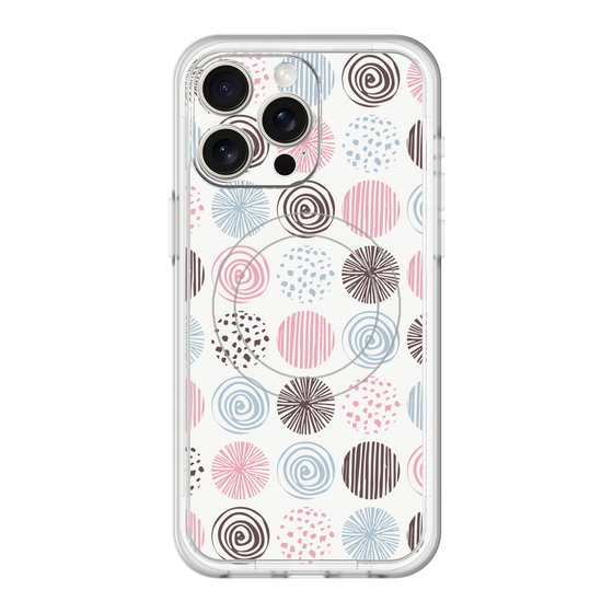スリムプロテクションプレミアムケース with MagSafe［ Nordic Circle - Pink ］