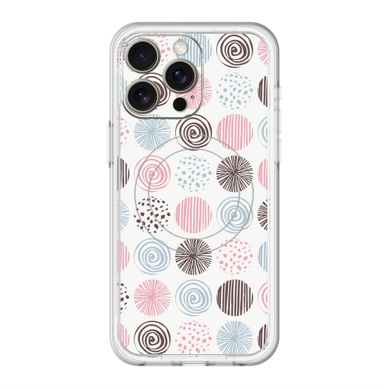 スリムプロテクションプレミアムケース with MagSafe［ Nordic Circle - Pink ］