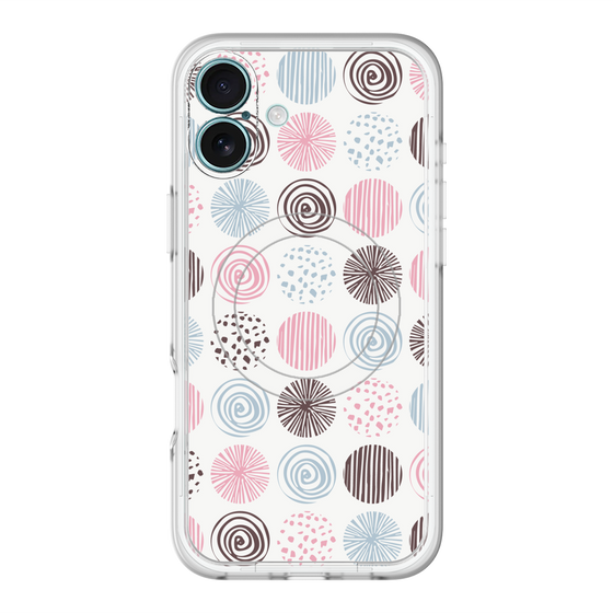 スリムプロテクションプレミアムケース with MagSafe［ Nordic Circle - Pink ］