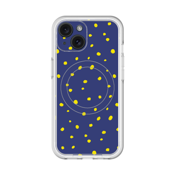 スリムプロテクションプレミアムケース with MagSafe［ Drawing Dot - Navy ］