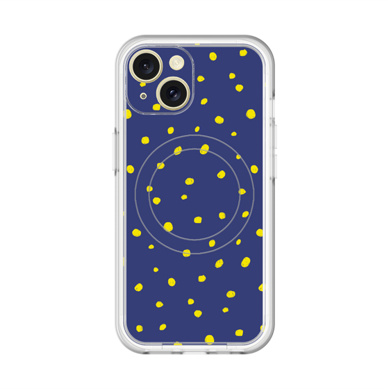 スリムプロテクションプレミアムケース with MagSafe［ Drawing Dot - Navy ］