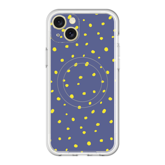 スリムプロテクションプレミアムケース with MagSafe［ Drawing Dot - Navy ］