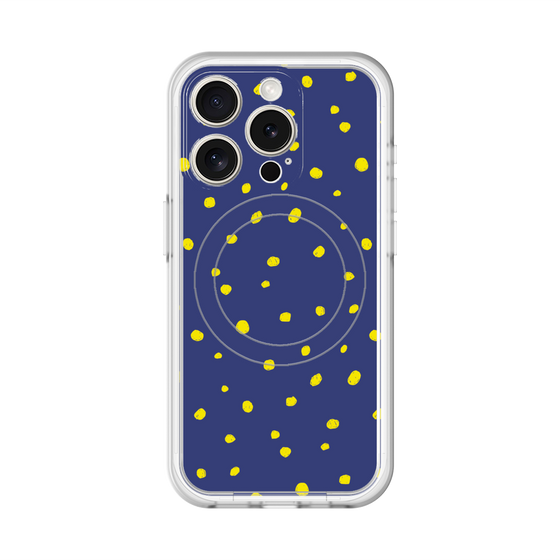 スリムプロテクションプレミアムケース with MagSafe［ Drawing Dot - Navy ］