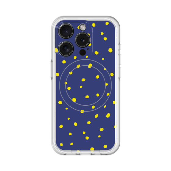 スリムプロテクションプレミアムケース with MagSafe［ Drawing Dot - Navy ］