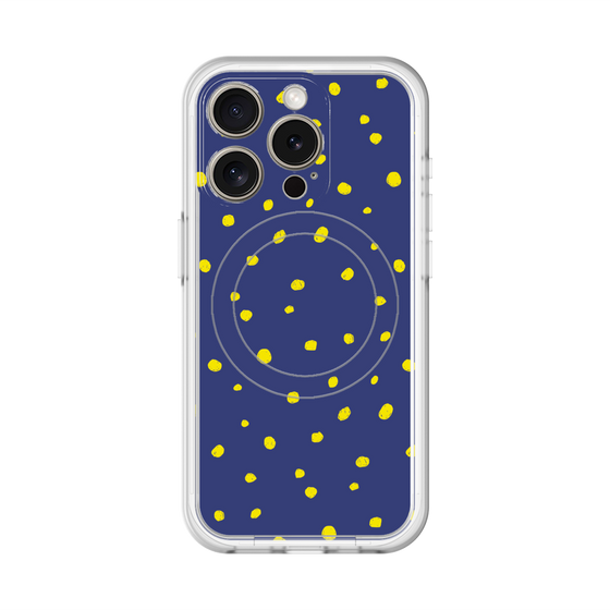 スリムプロテクションプレミアムケース with MagSafe［ Drawing Dot - Navy ］