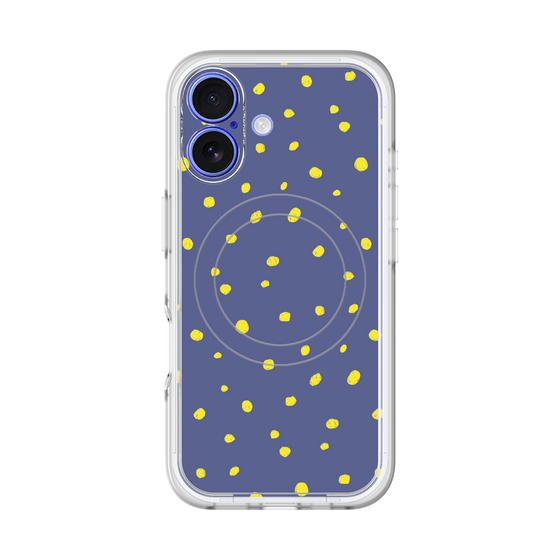 スリムプロテクションプレミアムケース with MagSafe［ Drawing Dot - Navy ］