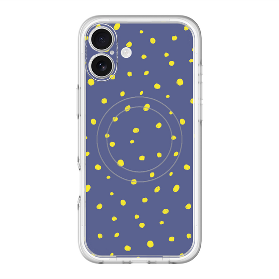 スリムプロテクションプレミアムケース with MagSafe［ Drawing Dot - Navy ］