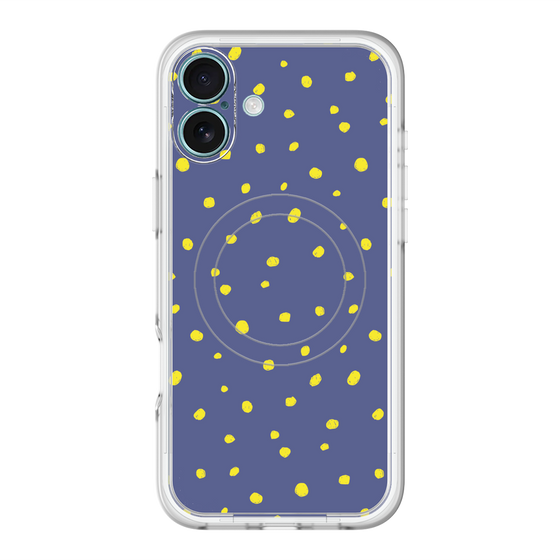 スリムプロテクションプレミアムケース with MagSafe［ Drawing Dot - Navy ］