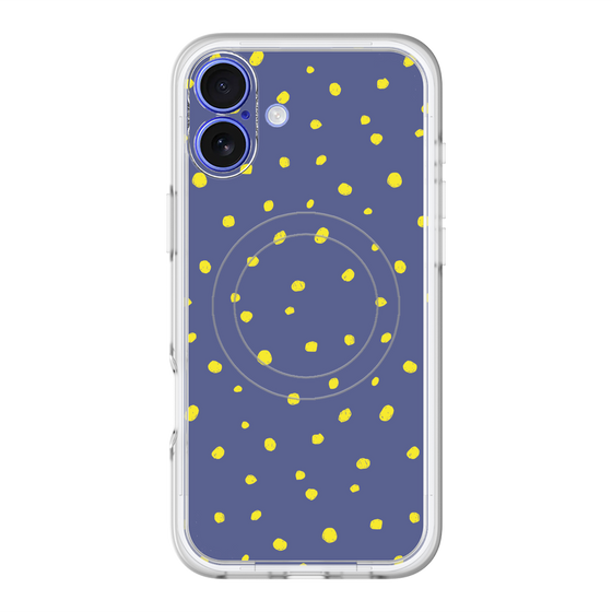 スリムプロテクションプレミアムケース with MagSafe［ Drawing Dot - Navy ］