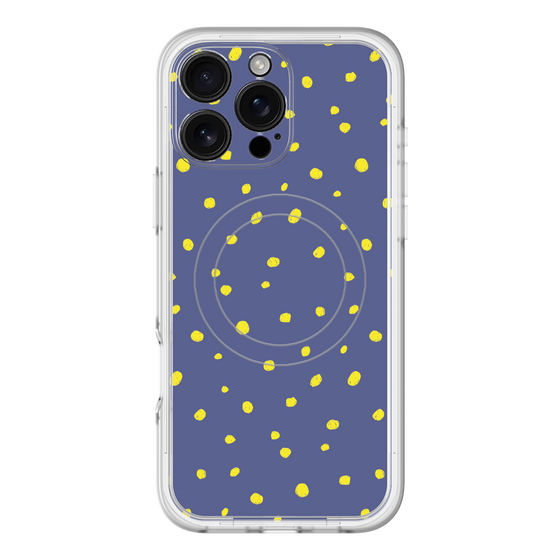 スリムプロテクションプレミアムケース with MagSafe［ Drawing Dot - Navy ］