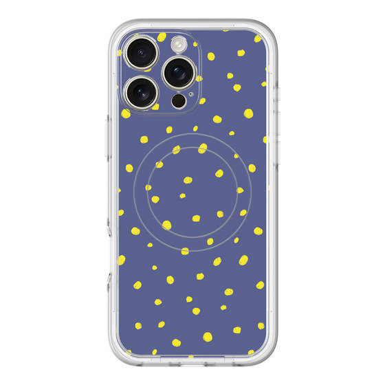 スリムプロテクションプレミアムケース with MagSafe［ Drawing Dot - Navy ］