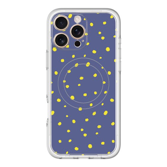 スリムプロテクションプレミアムケース with MagSafe［ Drawing Dot - Navy ］