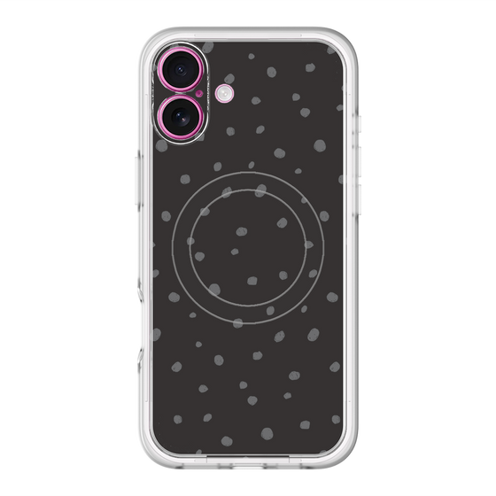 スリムプロテクションプレミアムケース with MagSafe［ Drawing Dot - Black ］