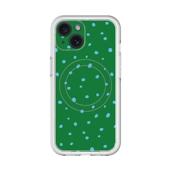 スリムプロテクションプレミアムケース with MagSafe［ Drawing Dot - Green ］