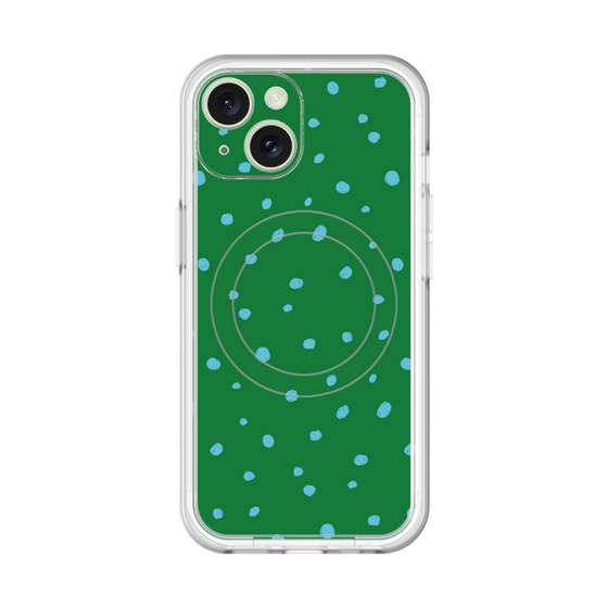 スリムプロテクションプレミアムケース with MagSafe［ Drawing Dot - Green ］