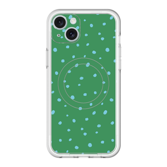 スリムプロテクションプレミアムケース with MagSafe［ Drawing Dot - Green ］