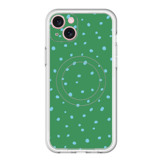 スリムプロテクションプレミアムケース with MagSafe［ Drawing Dot - Green ］