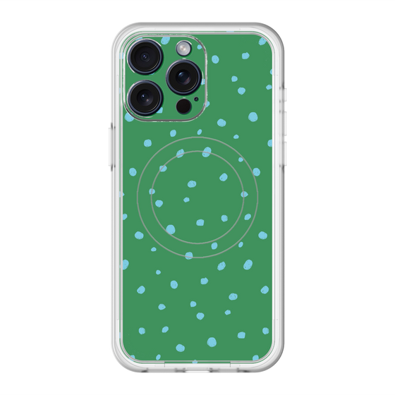 スリムプロテクションプレミアムケース with MagSafe［ Drawing Dot - Green ］