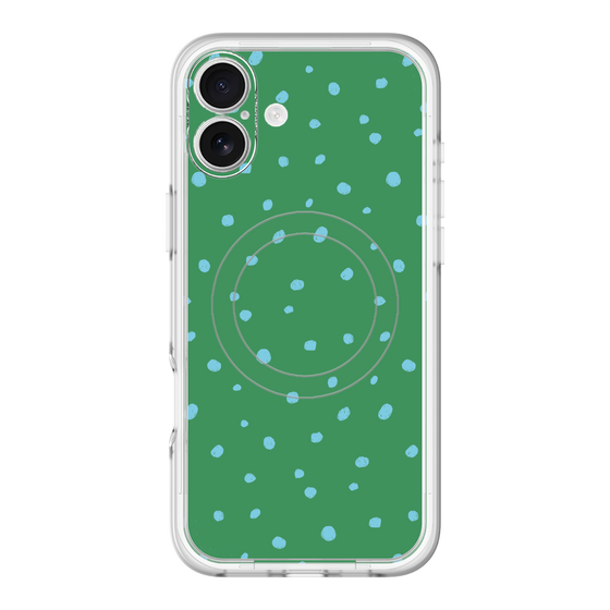 スリムプロテクションプレミアムケース with MagSafe［ Drawing Dot - Green ］