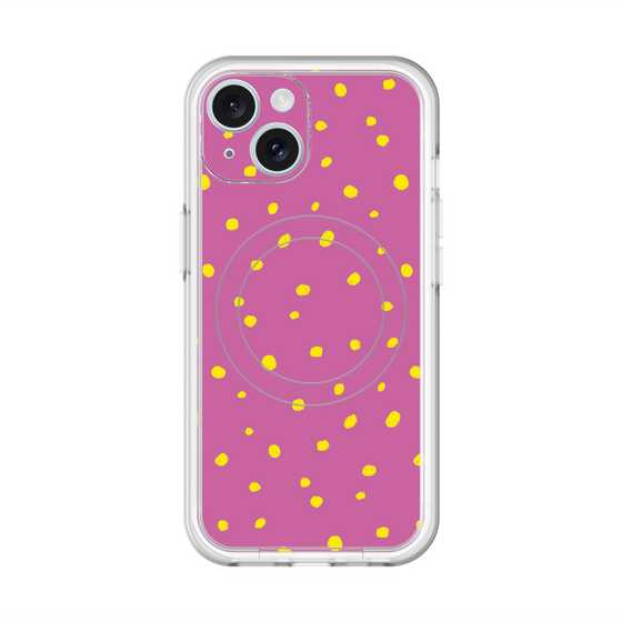 スリムプロテクションプレミアムケース with MagSafe［ Drawing Dot - Pink ］