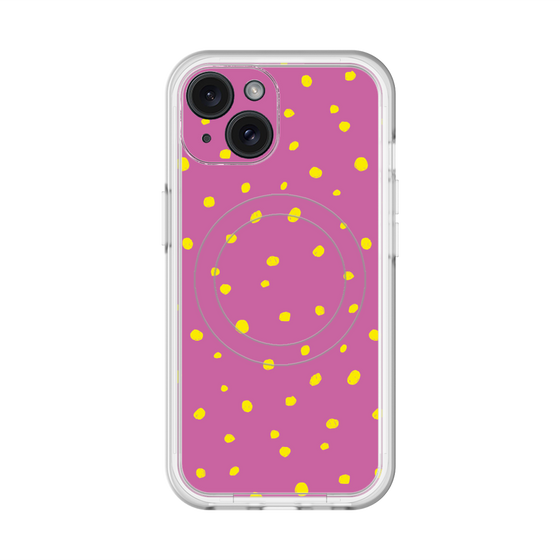 スリムプロテクションプレミアムケース with MagSafe［ Drawing Dot - Pink ］
