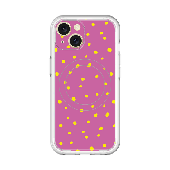 スリムプロテクションプレミアムケース with MagSafe［ Drawing Dot - Pink ］