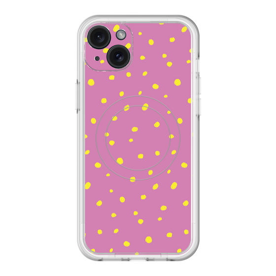 スリムプロテクションプレミアムケース with MagSafe［ Drawing Dot - Pink ］