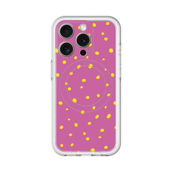 スリムプロテクションプレミアムケース with MagSafe［ Drawing Dot - Pink ］