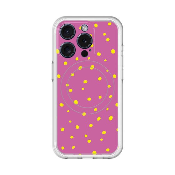 スリムプロテクションプレミアムケース with MagSafe［ Drawing Dot - Pink ］