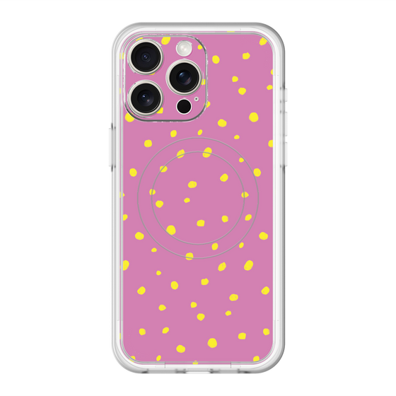 スリムプロテクションプレミアムケース with MagSafe［ Drawing Dot - Pink ］