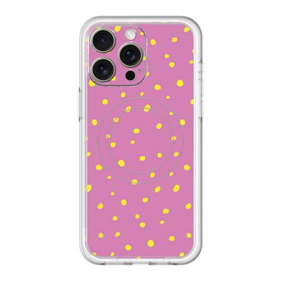 スリムプロテクションプレミアムケース with MagSafe［ Drawing Dot - Pink ］