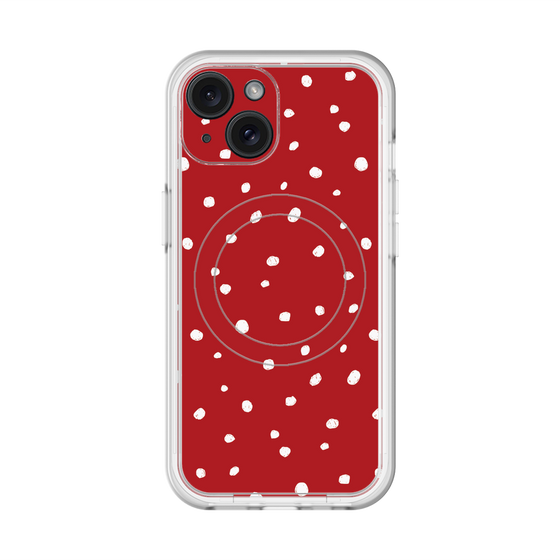 スリムプロテクションプレミアムケース with MagSafe［ Drawing Dot - Red ］