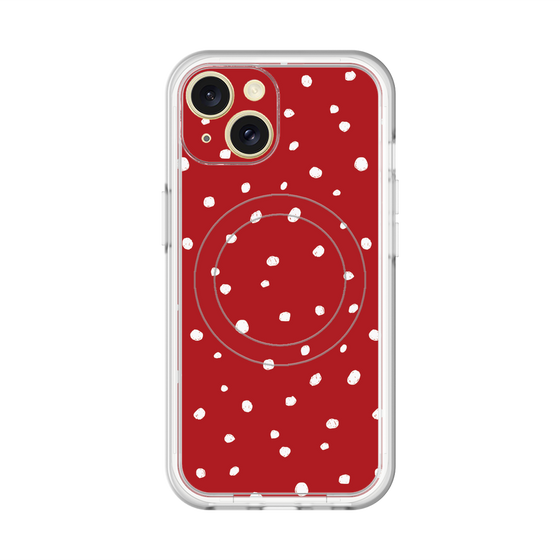 スリムプロテクションプレミアムケース with MagSafe［ Drawing Dot - Red ］