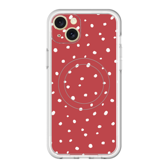 スリムプロテクションプレミアムケース with MagSafe［ Drawing Dot - Red ］