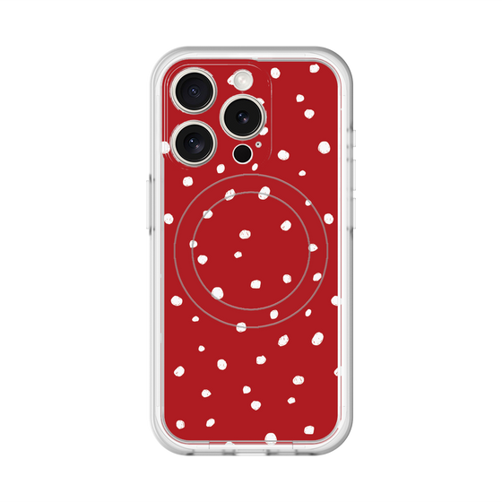 スリムプロテクションプレミアムケース with MagSafe［ Drawing Dot - Red ］