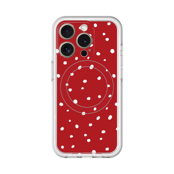 スリムプロテクションプレミアムケース with MagSafe［ Drawing Dot - Red ］
