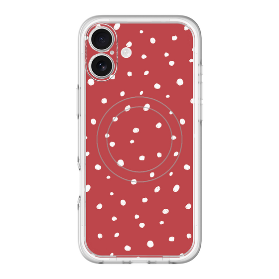 スリムプロテクションプレミアムケース with MagSafe［ Drawing Dot - Red ］