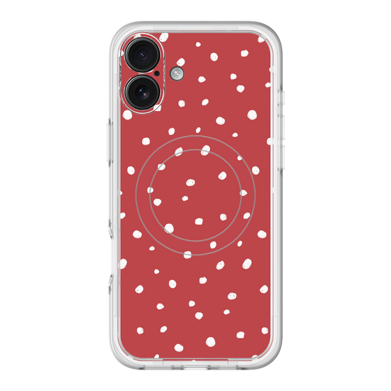 スリムプロテクションプレミアムケース with MagSafe［ Drawing Dot - Red ］