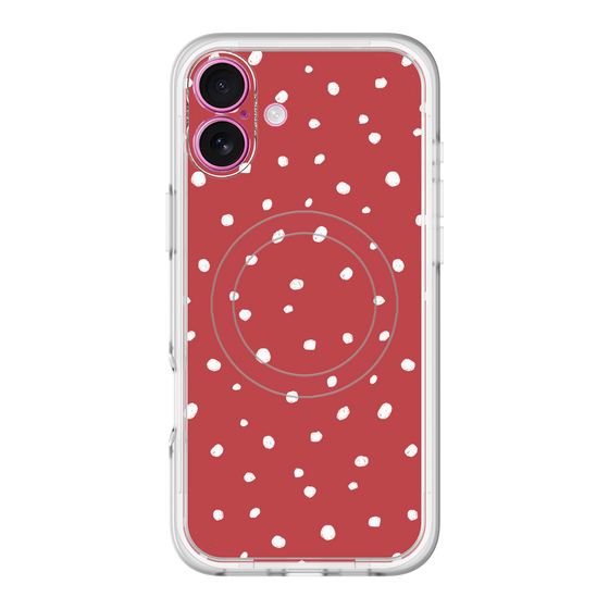 スリムプロテクションプレミアムケース with MagSafe［ Drawing Dot - Red ］