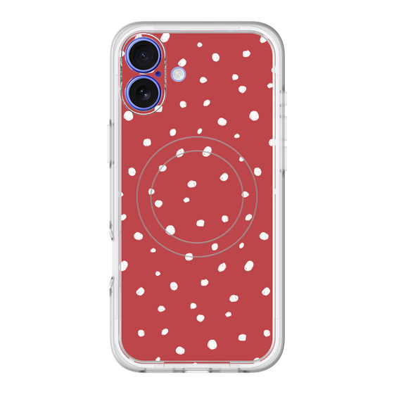 スリムプロテクションプレミアムケース with MagSafe［ Drawing Dot - Red ］