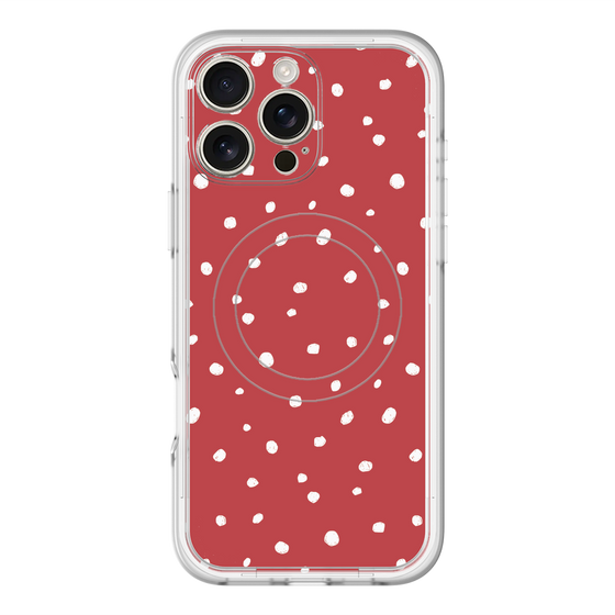 スリムプロテクションプレミアムケース with MagSafe［ Drawing Dot - Red ］