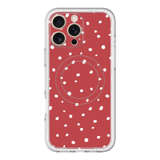 スリムプロテクションプレミアムケース with MagSafe［ Drawing Dot - Red ］