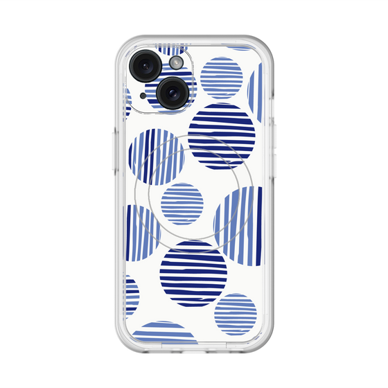 スリムプロテクションプレミアムケース with MagSafe［ Nordic Dot - Blue ］