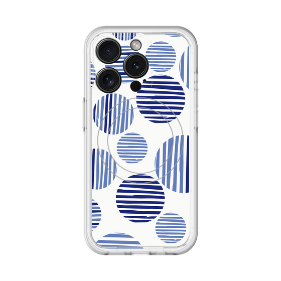 スリムプロテクションプレミアムケース with MagSafe［ Nordic Dot - Blue ］
